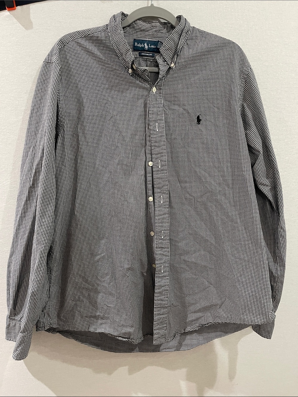 Ralph Lauren XL Men’s Black and White Gingham Button-Down Shirt
